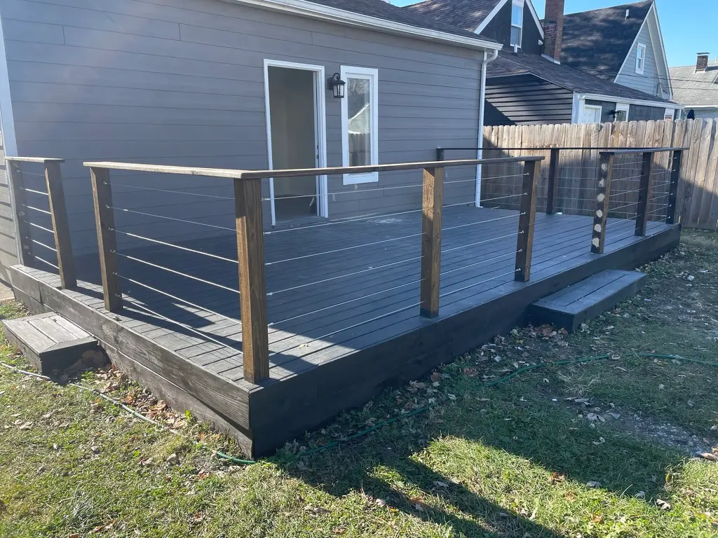Deck rebuild with stairs and railing in Palatine, IL
