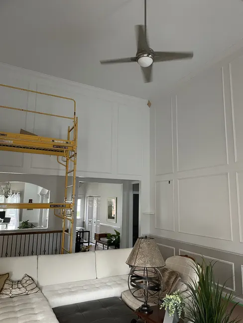 Wall frames and wainscoting-style panels after paint